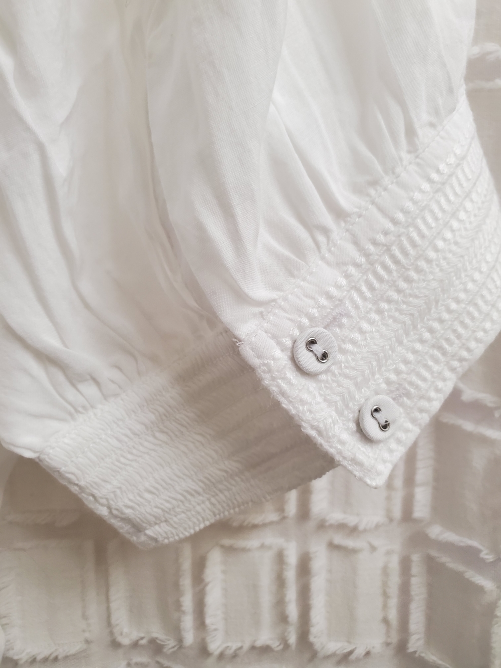Madewell White Short-Sleeve Button-Front Blouse - Picture 13 of 16